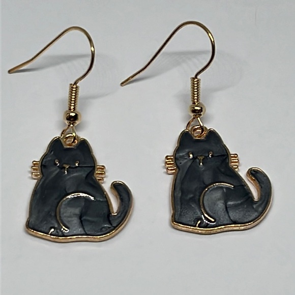 Jewelry - Earrings Black Cat cat lover gift mom‎ daughter granddaughter grandma cute
